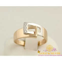 Золотое женское кольцо красное и белое золото 8 мм 330842 Gold & Silver, Украина